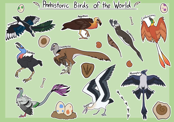 Prehistoric Bird Sticker Sheet